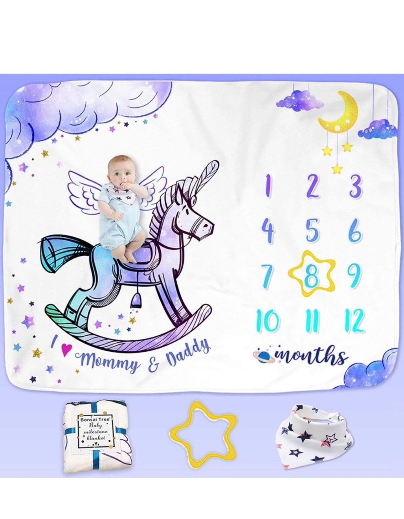 Baby monthly milestone blanket