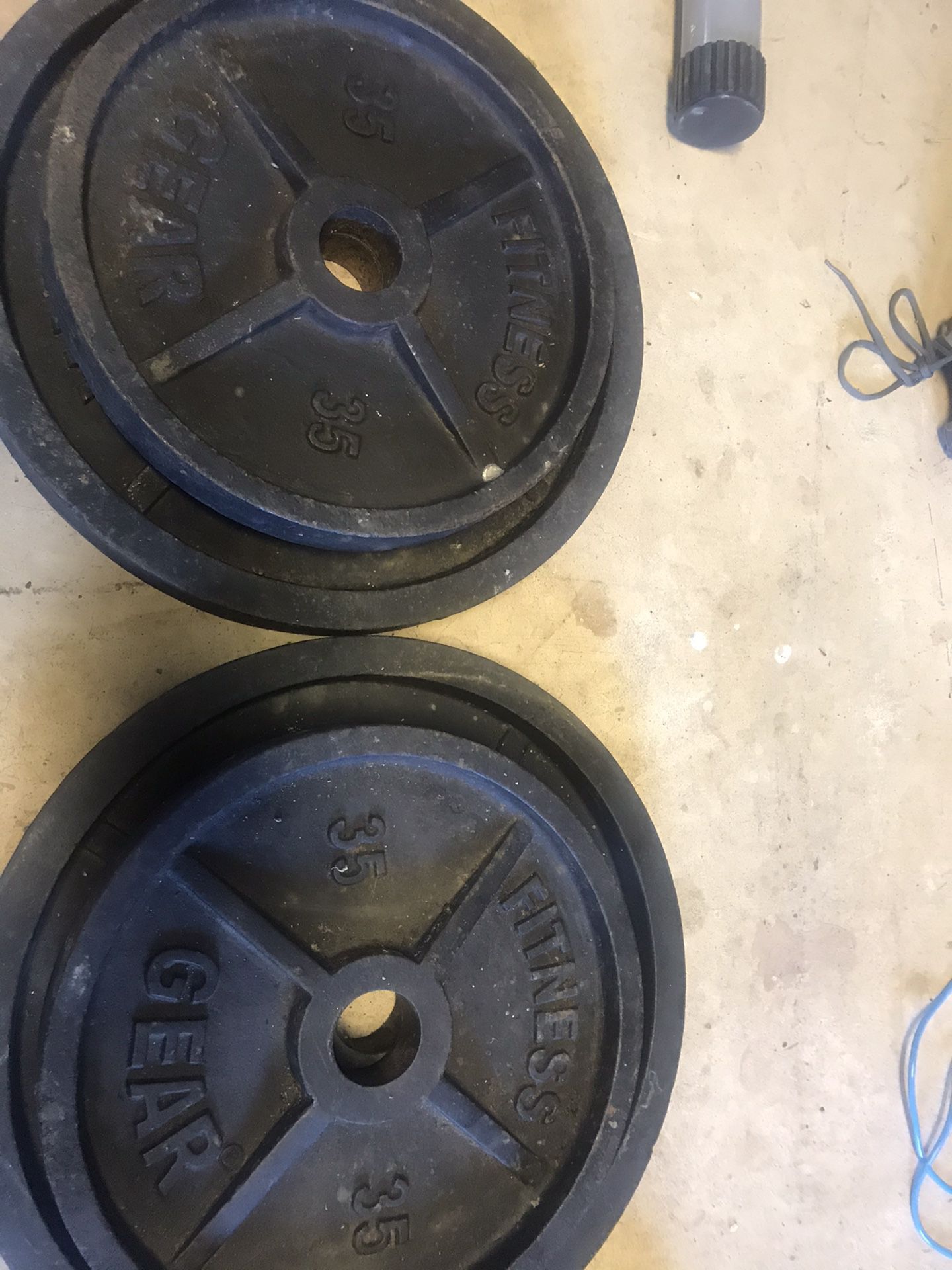 Pair of 35 Lbs Olympic weights plates