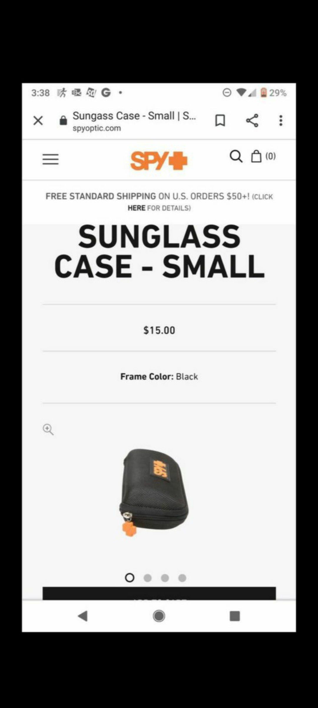 Spy sunglass case
