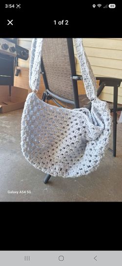 Crochet Gray Toat Bag
