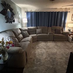 Sectional three recliners