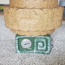 Vintage Green Clock Lamp