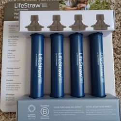 Life Straw.  Set Of 4. New