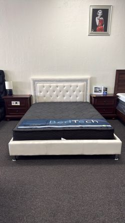 Queen platform bed frame
