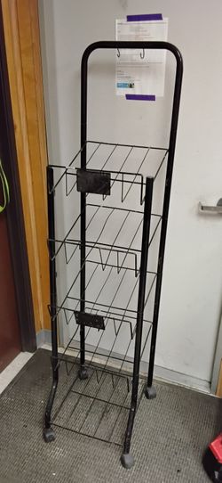 Metal Display Rack On Wheels Shelving Unit