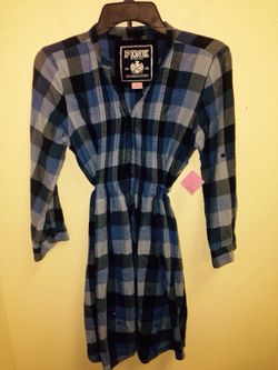 Women's Victoria's Secret PINK small blue plaid dress