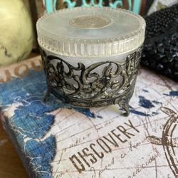 Vintage Vanity Powder Container W/ Puff - $10