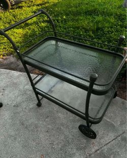 Cast Aluminum Two Tier Bar Server Cart
