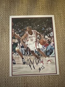 Houston Rockets Rafer Alston Autographed photo card 5x6.25 NBA Basketball Jersey