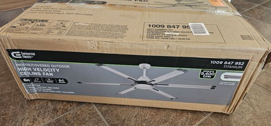 Commercial Electric
High Velocity 6 ft. Indoor/ Outdoor Titanium Ceiling Fan with Wall Control Included