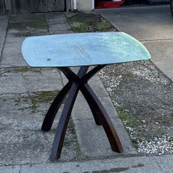 Free Tall Kitchen Glass Top Table.  Pickup At 305 Rafael Drive In Elverta- Driveway. 