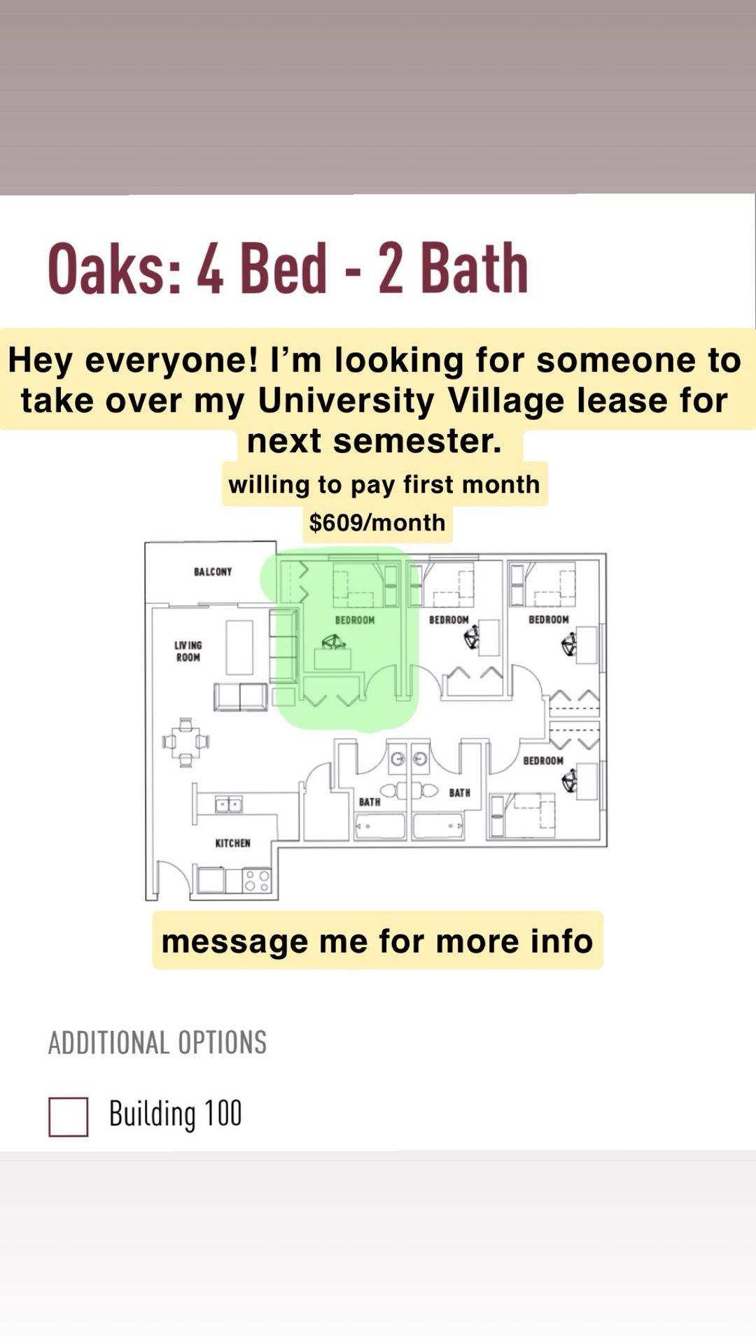 FSU sublease