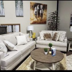 Claredon Linen Living Room Set ( sectional couch sofa loveseat options