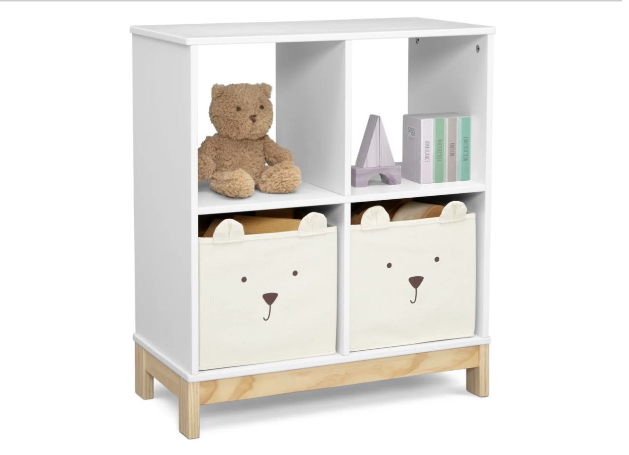 New White Baby Gap Book Case With Storage Bins