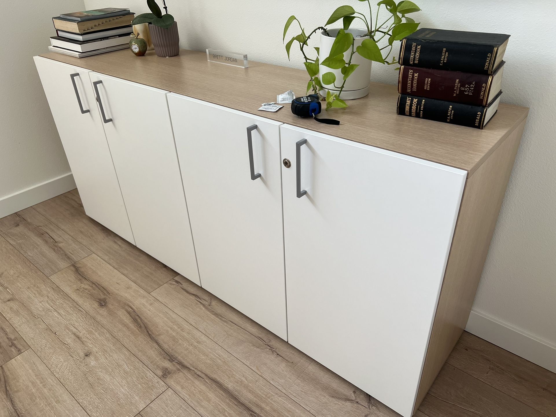NARBUTAS Basic Lockable Cabinet w/4 Doors & 2 Shelves