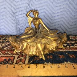 Antique Brass Figural Jewelry Box Weidlich Bros Mfg 
