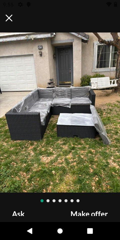 Black And Gray Patio Set Patio Furniture Outdoor Patio Furniture Brand New Patio Set 🆕🚚🆕