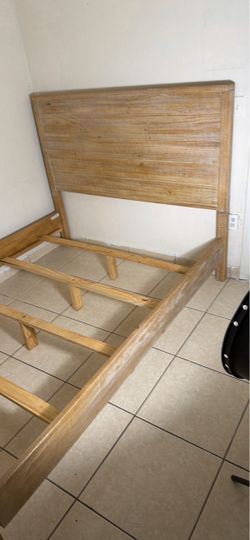 Rustic Wood Bed Frame with Headboard