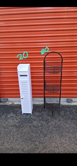 Toilet paper stand $20 bathroom storage stand $20 pickup 3-8:30 pm rainbow/charleston cash only moving sale fcfs