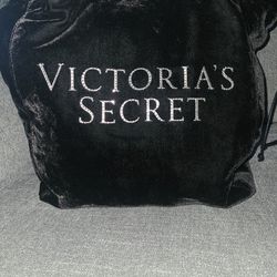 New- VICTORIA SECRET  Black Velvet Tote Bag With Rhinestone Lettering FIRM ON PRICE 