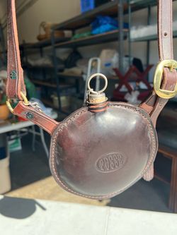 Posse Leather Canteen with Adjustable Shoulder Strap