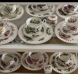 Royal Albert Flower Of The Month Tea Cup Trios