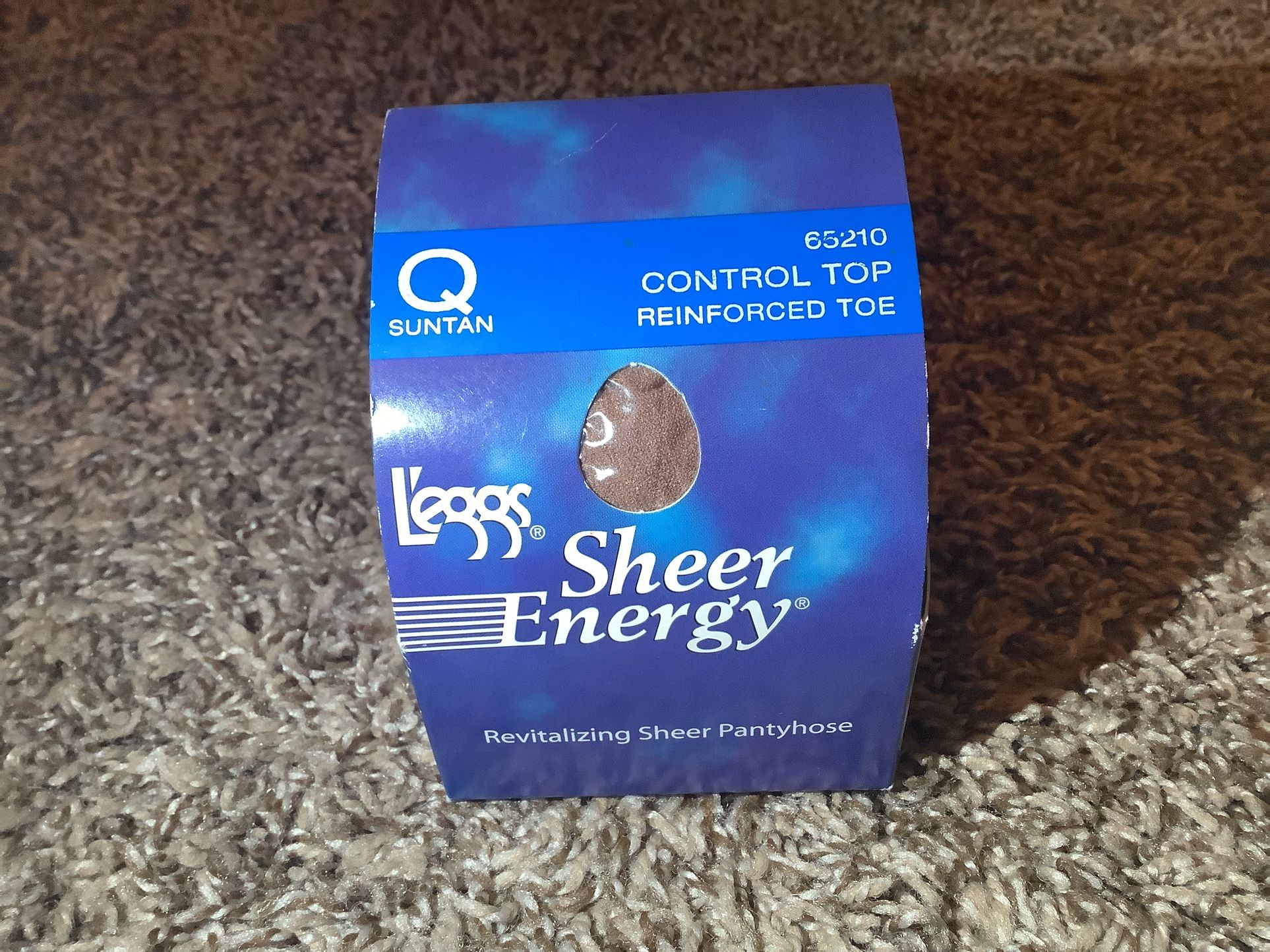 Leggs Sheer Energy control top pantyhose, color suntan, size: Q