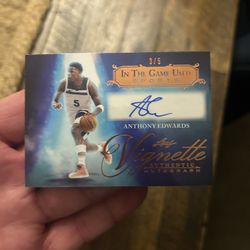 2024 Leaf Vignette Anthony Edwards Auto Serial # 3/5 In the Game Used autograph