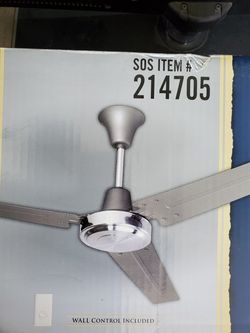 NEW IN BOX HARBOR BREEZE 56" UTILITY CEILING FAN TITANIUM & CHROME FINISH (TOTAL OF 2)