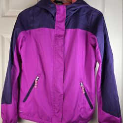  Champion Windbreaker Rain Jacket Pink Purple Mesh Lining Big Girls XL 14-16