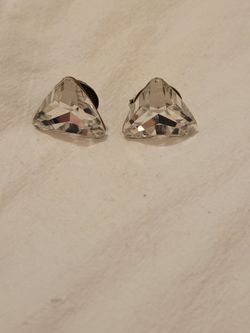 Large CRYSTAL Rhinestone STATEMENT Clip On Earrings