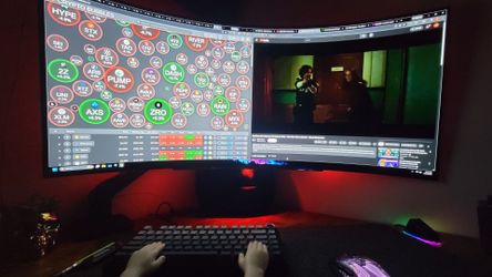45in Curved Oled gaming monitor with floating stand