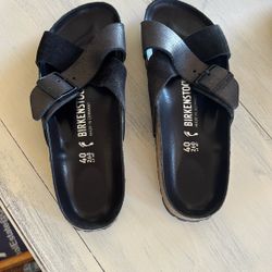 BIRKENSTOCK BLACK SANDALS SIZE 40