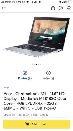 Laptop Acer - Chromebook 311  11.6” HD *NEW*