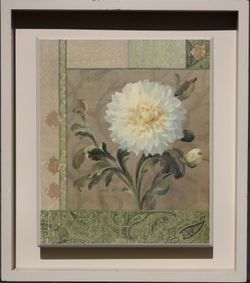 White Dahlia by Danhui Nai lithography/wood floral painting