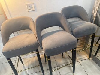 3 Gray Bar Stools