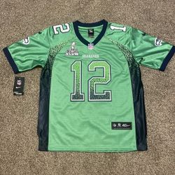 Nike On Field Seahawks Super Bowl Xlviii Jerseys. Two Different Colors.