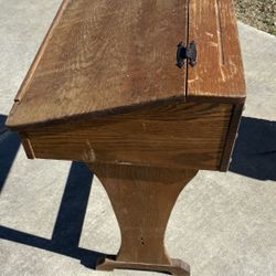 Vintage Wooden School Desk - Lift-Top Storage - Solid Wood - 