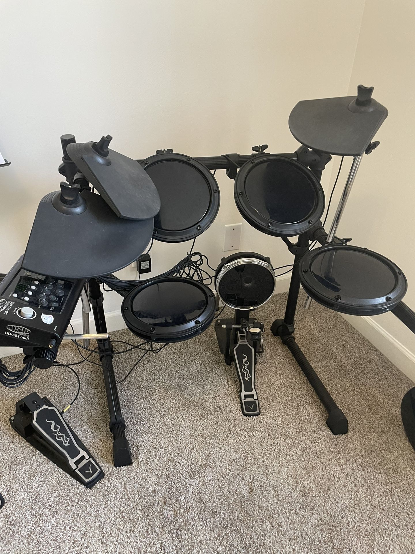 OSP percussion DD-502 Mkll Electronic Black Drum set