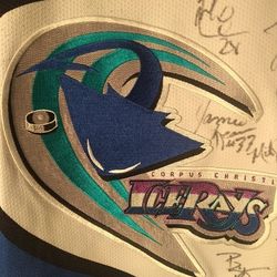 Corpus Christi Ice Rays 1999/2000 OT Jersey Autographed NAHL RARE 19 Autos