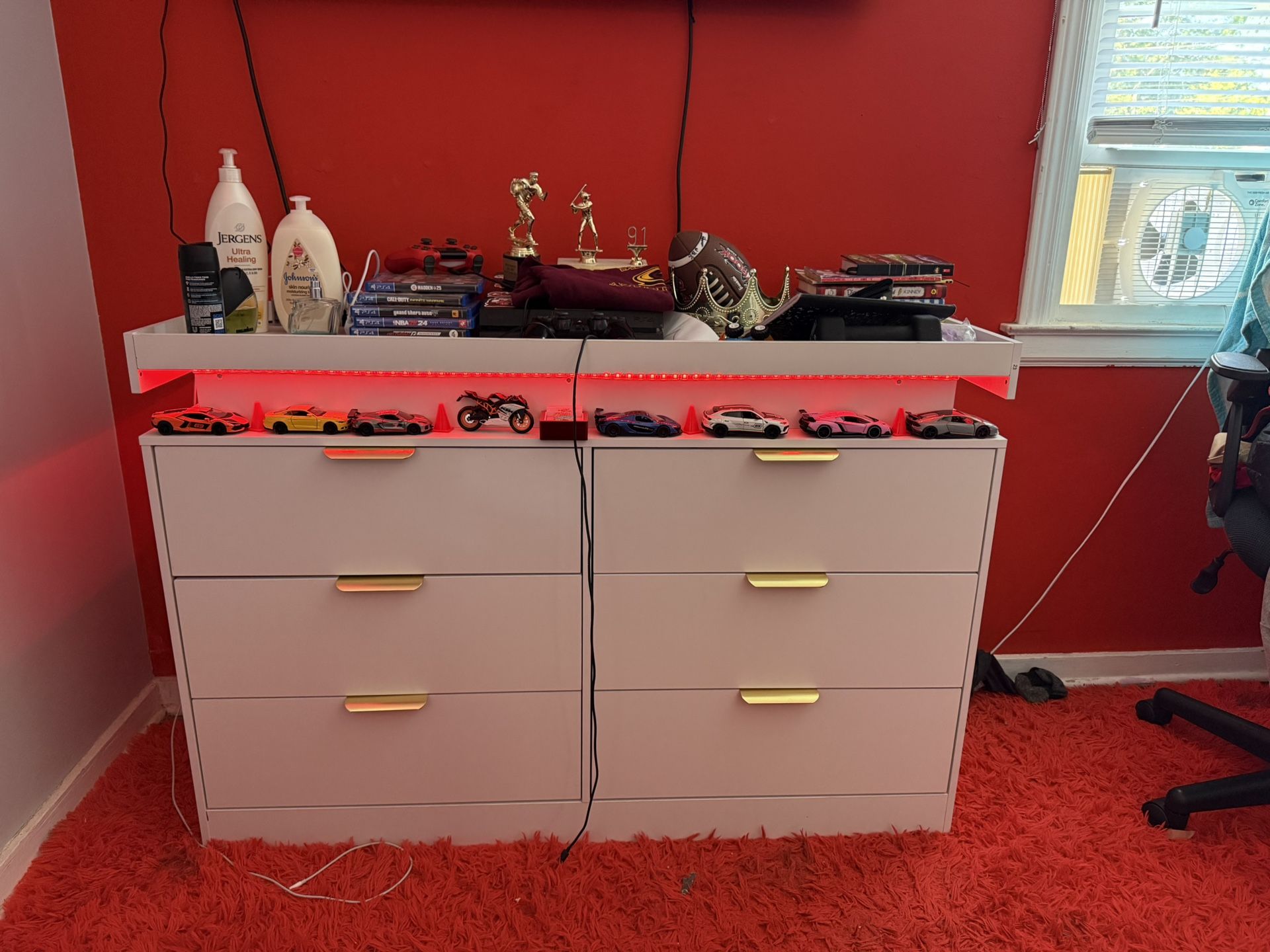 Dresser With LED Lights Multi Color Options