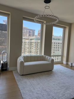 CB2 Fitz White Loveseat Sofa