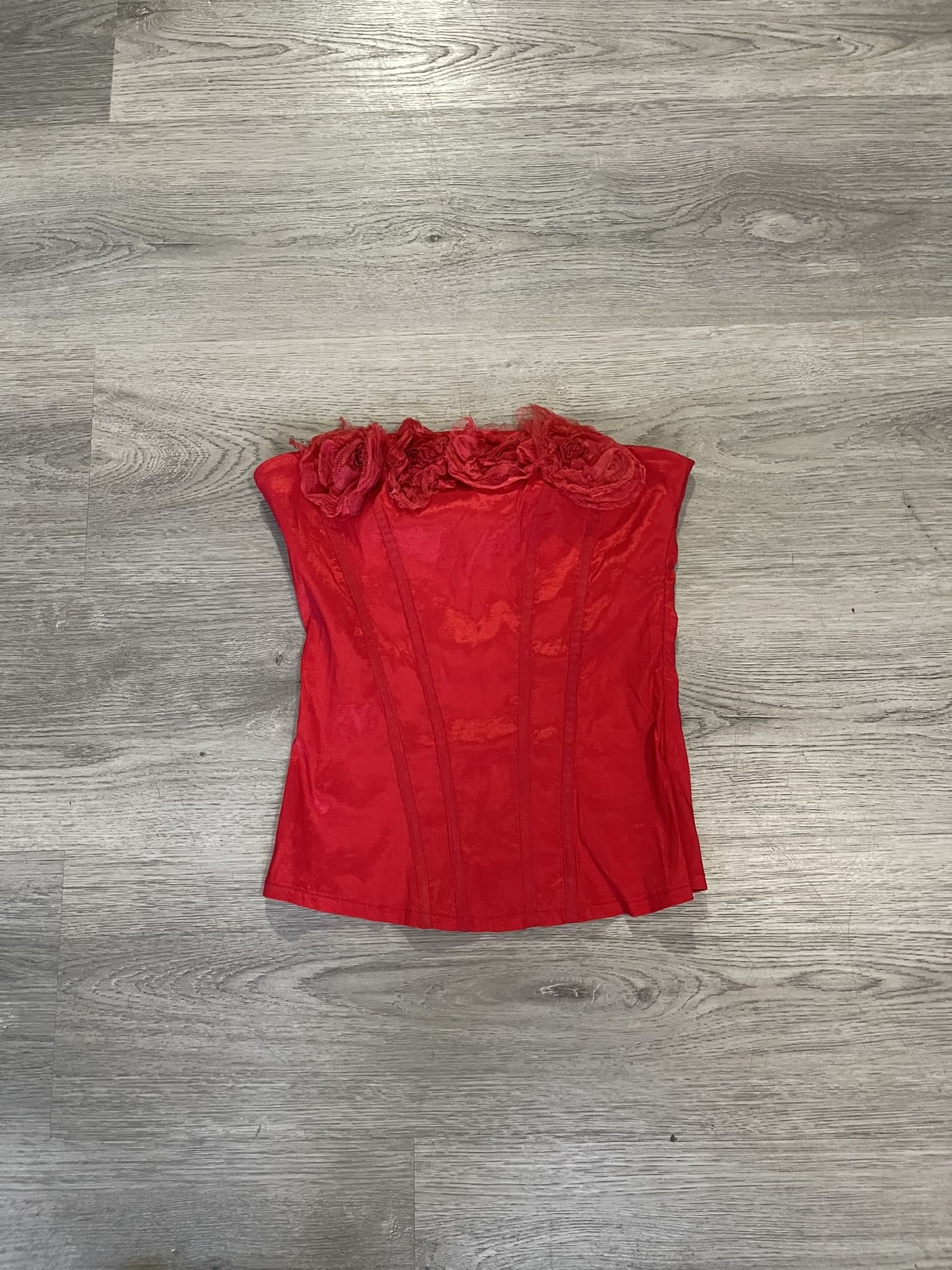 Vintage y2k Fiasca women's red rose corset