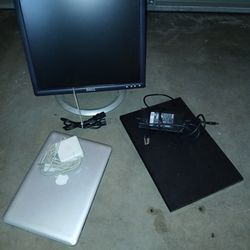 Apple MacBook + DELL Inspiron 15 Laptop + DELL monitor 