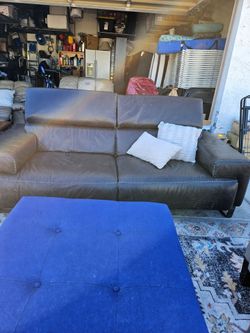 Brown leather couch
