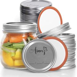 40 Pack Canning Lids and Rings – Tinplate Mason Jar Lids Canning Supplies – Leakproof and Durable Jar Seals – Food-Grade Materials – 70mm, Silver