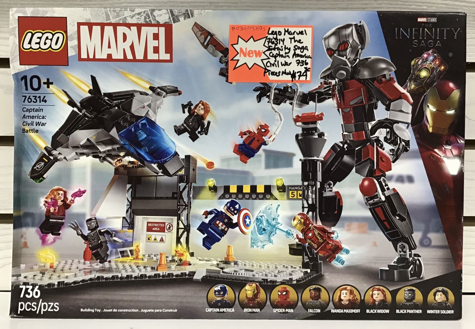 Lego Marvel 76314 The Infinity Saga Captain America Civil War 736 pieces New