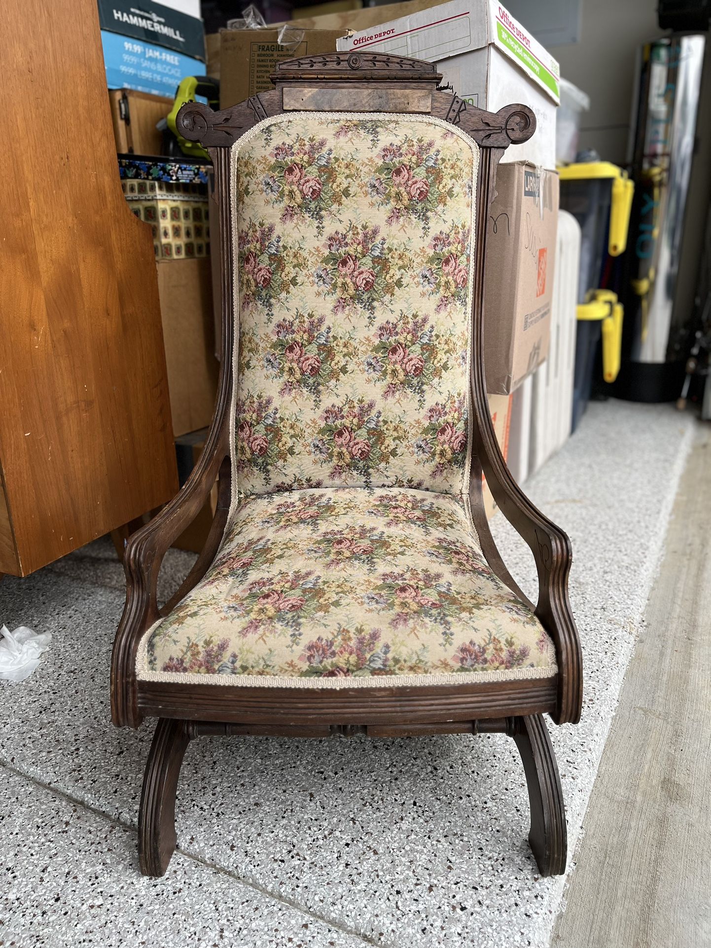 Upholstered Wooden Rocking Chair