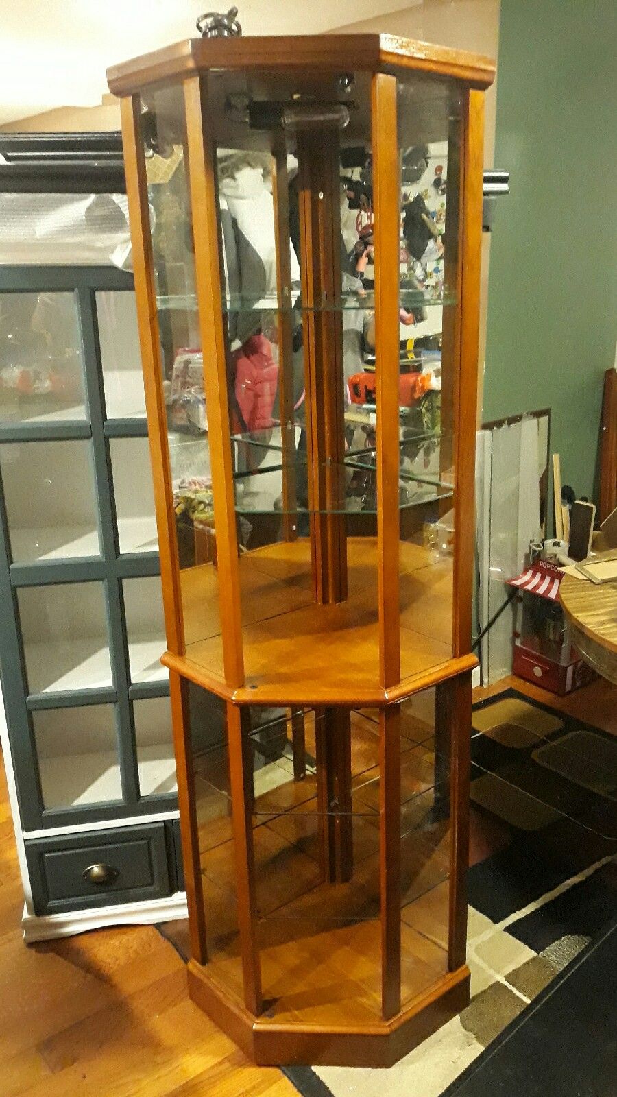 5 Sided Corner Curio Cabinet