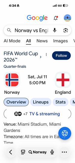 England vs Norway